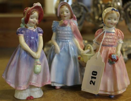 Three Doulton figures of girls(-)